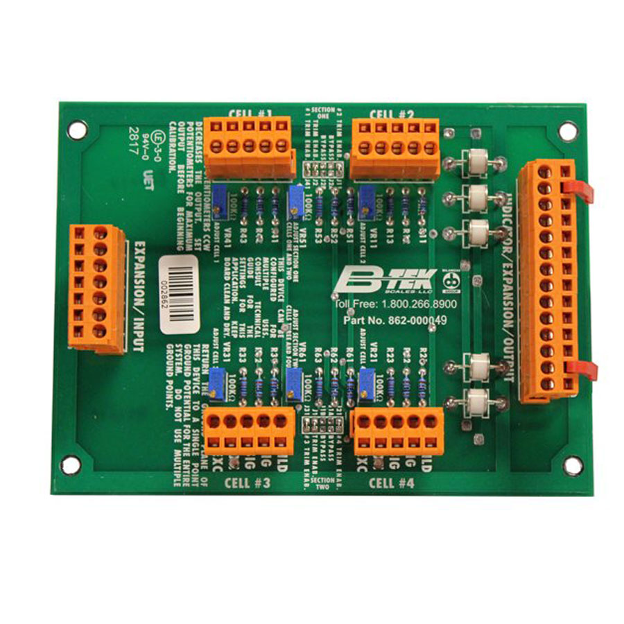 Truck Scale 4 Cell Summing Board with Spring Terminals - B-TEK